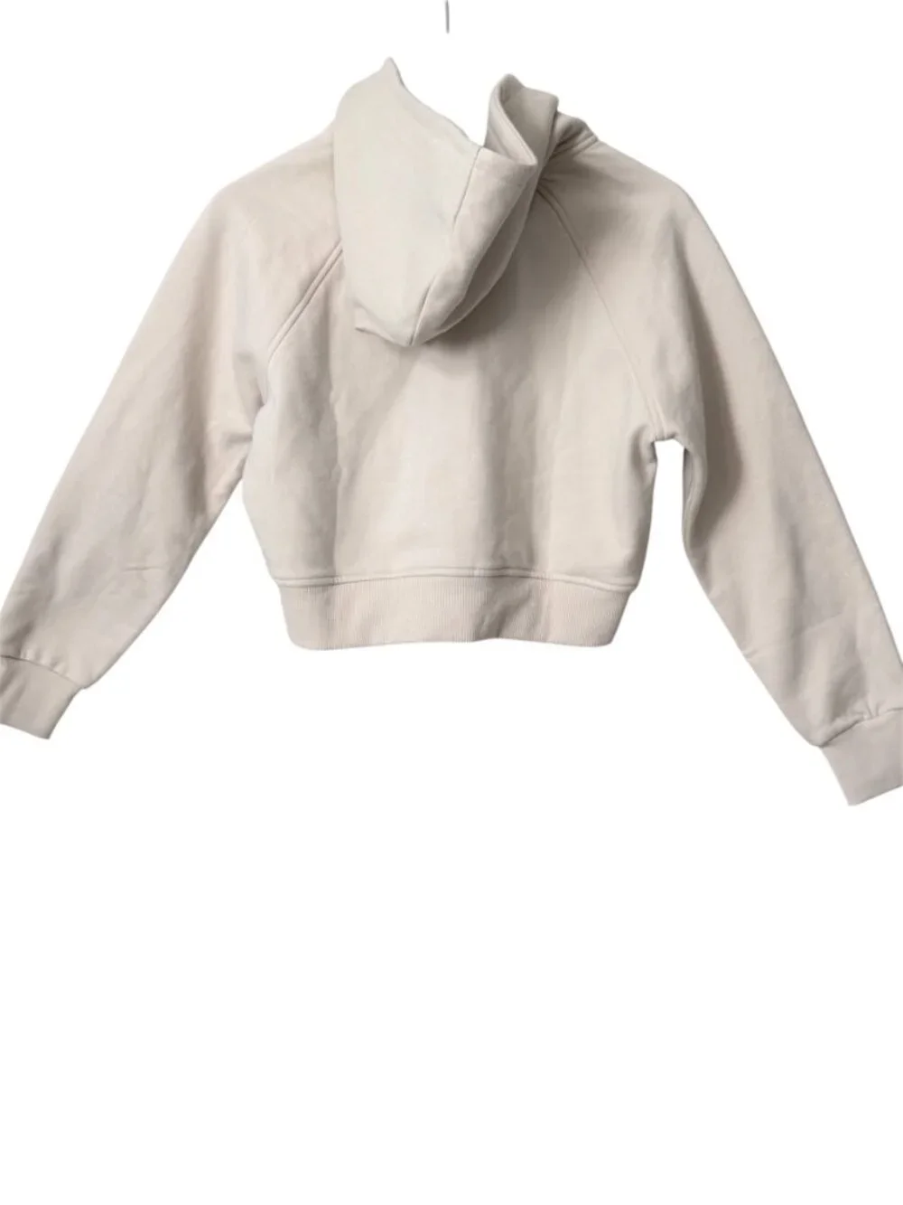 Athleta Girl All Day Half Zip Hoodie Relaxed Fit Sweatshirt Cream/Beige Sz L/12